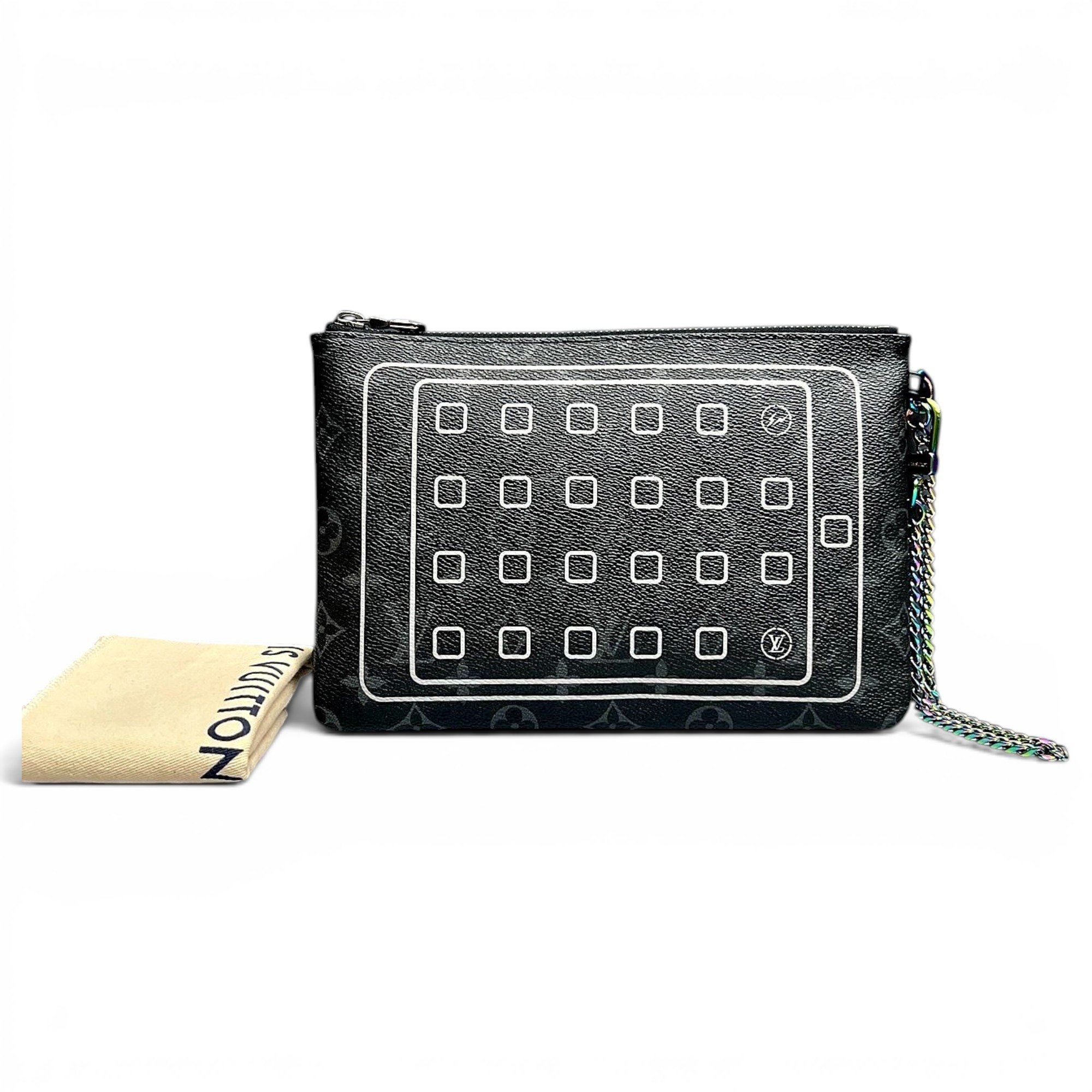 Leather clutch bag