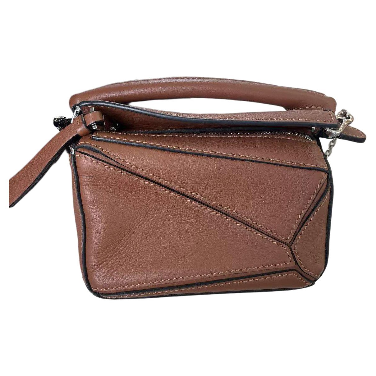 Puzzle leather handbag