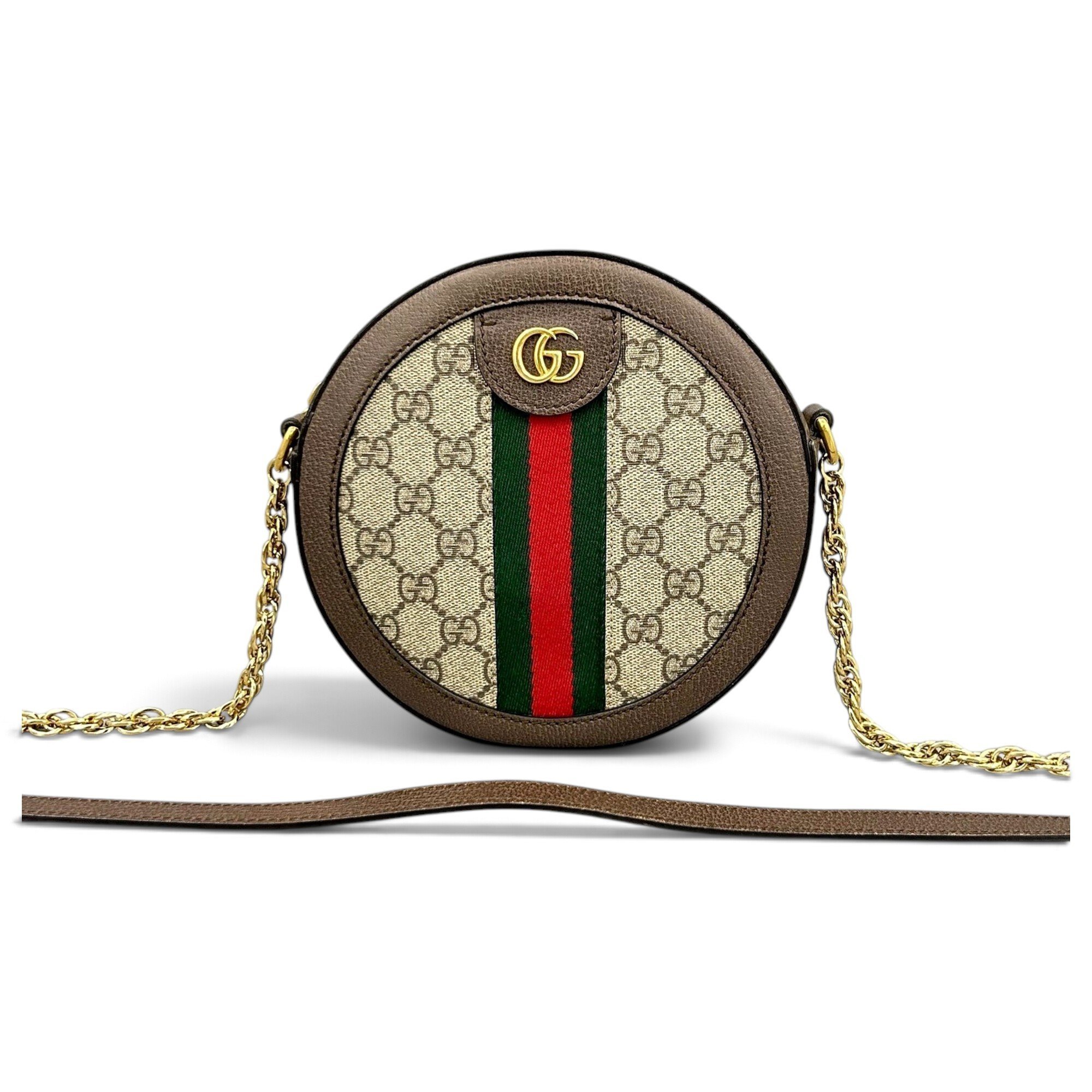 Ophidia Round leather handbag