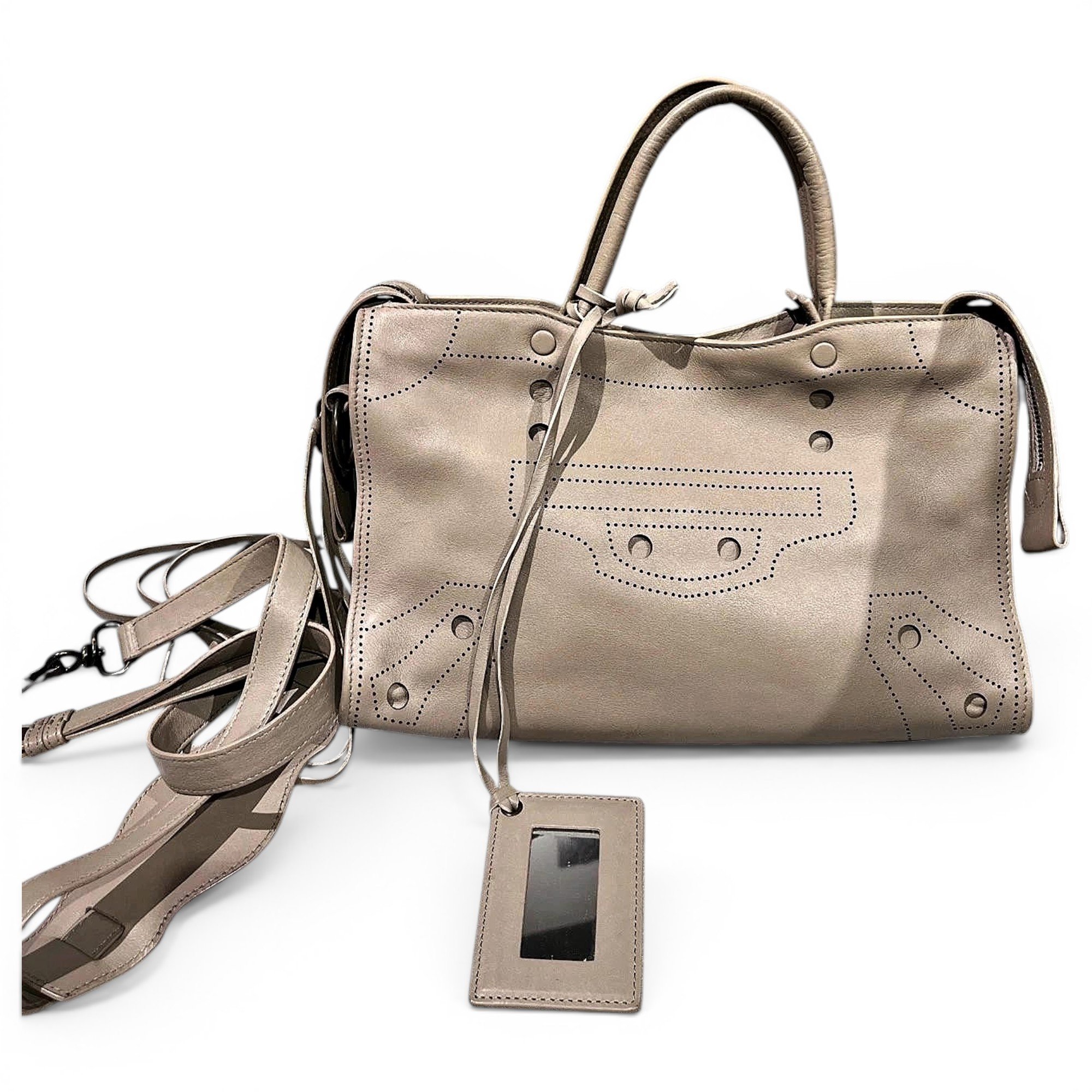 City leather handbag