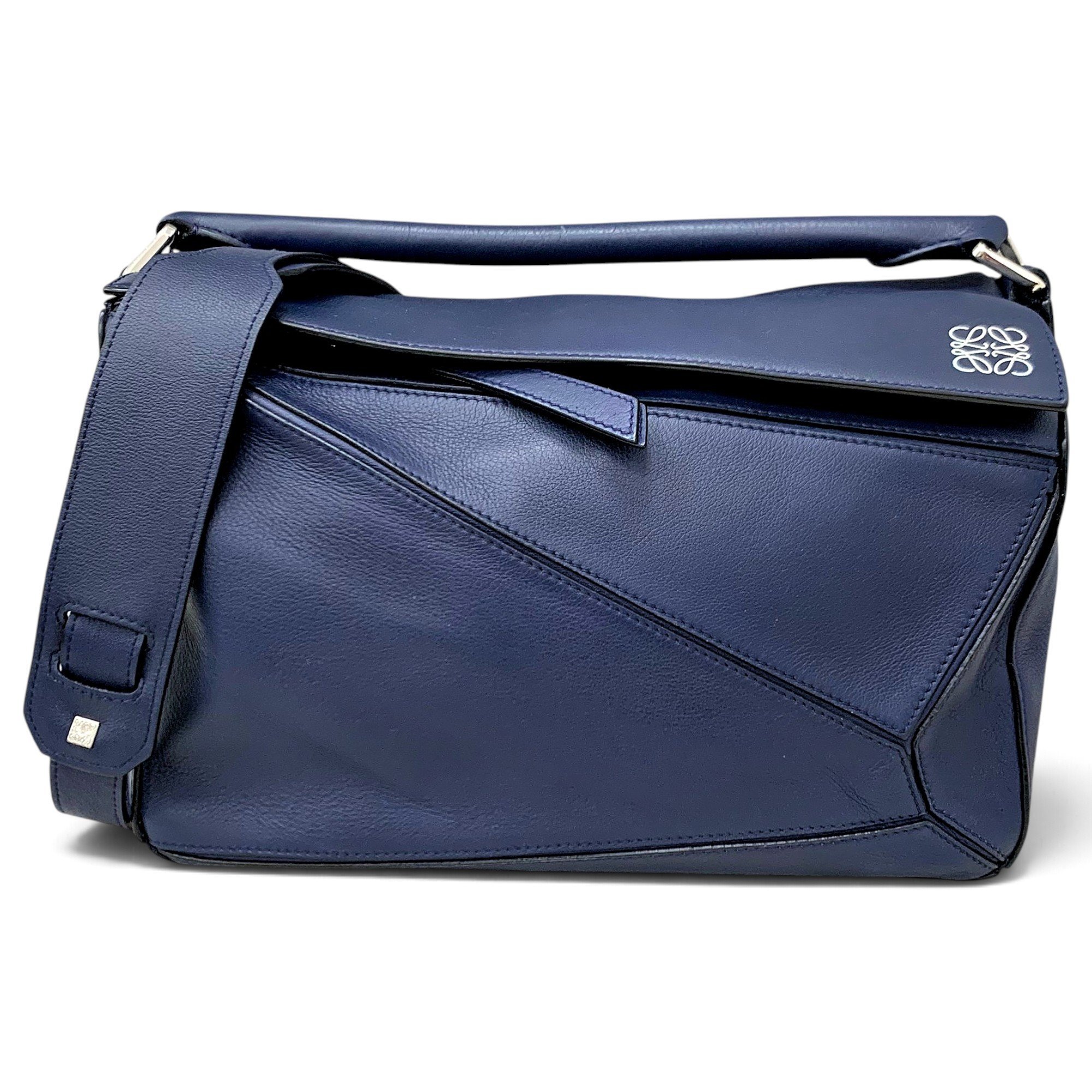 Puzzle leather handbag