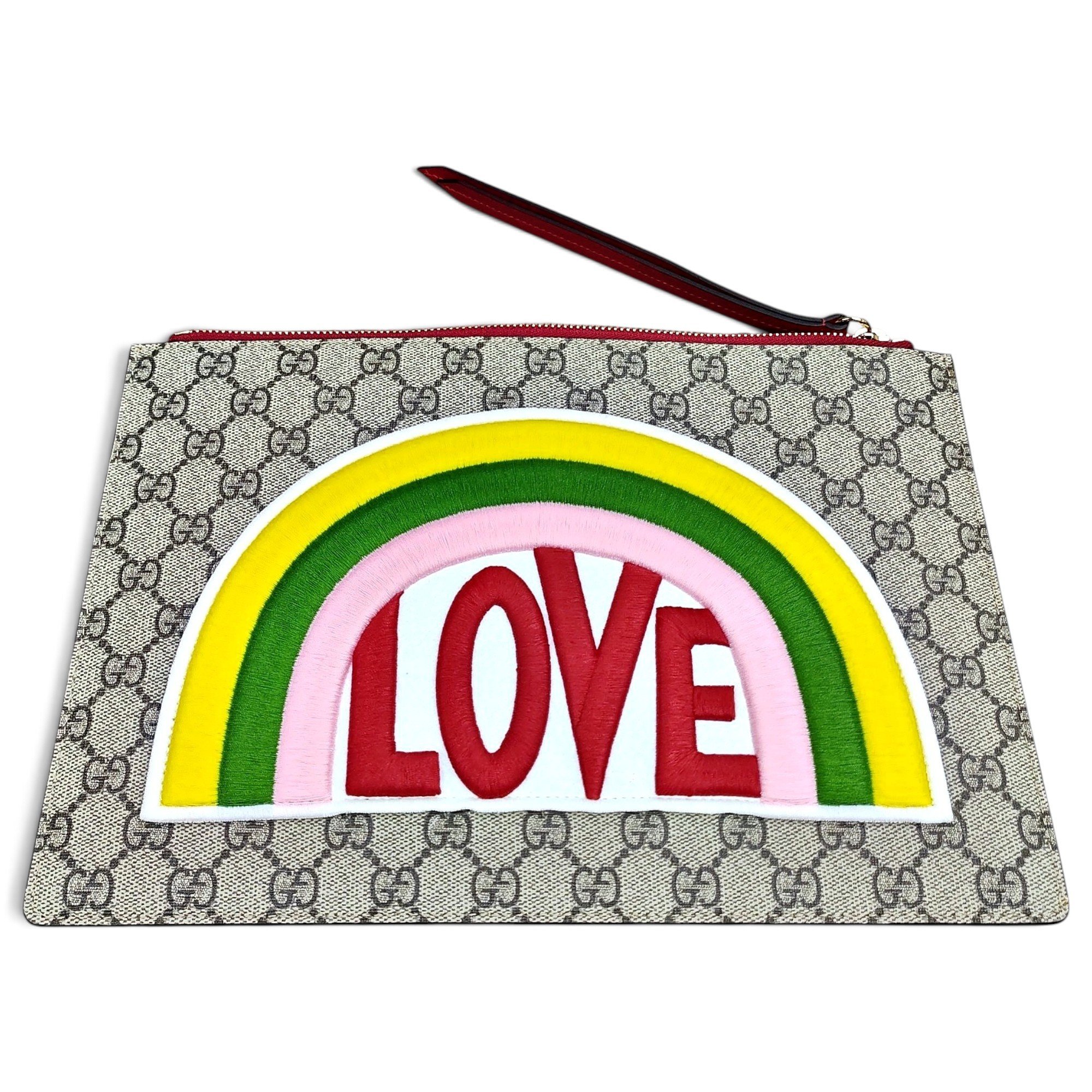 Leather clutch bag