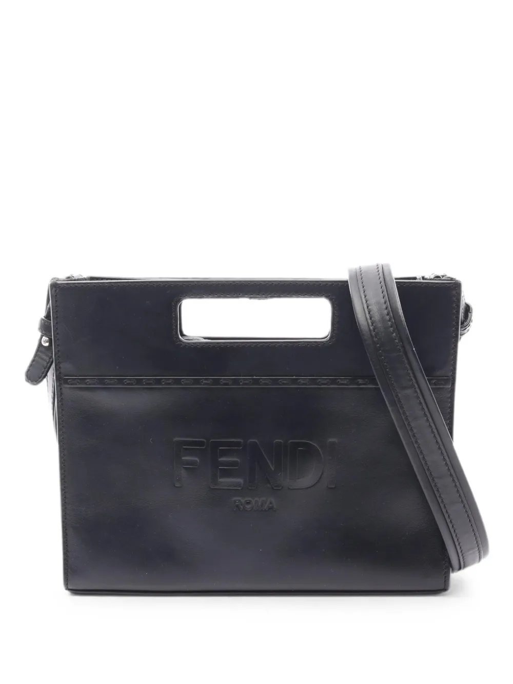 2000s debossed logo handbag