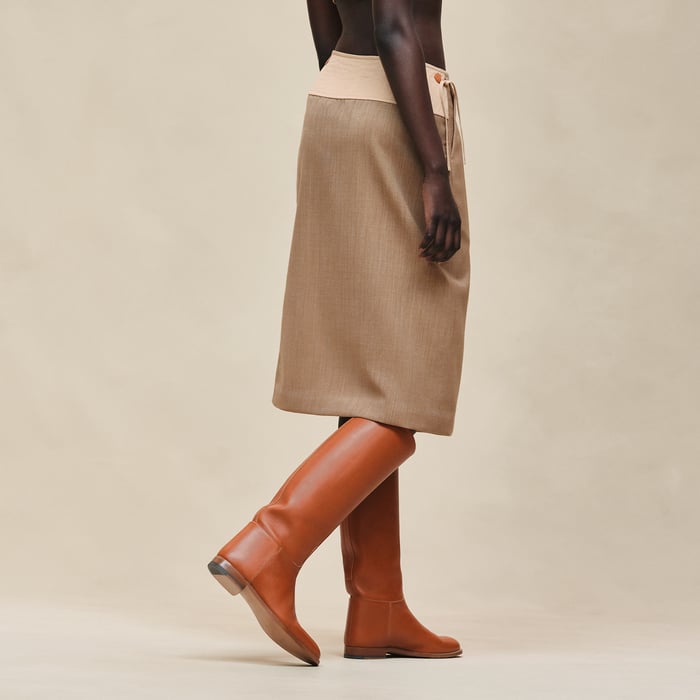 Marron Pain d'Épice Wrap Skirt