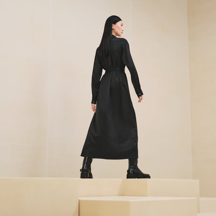 Noir "Mosaique" Shirt Caftan Dress
