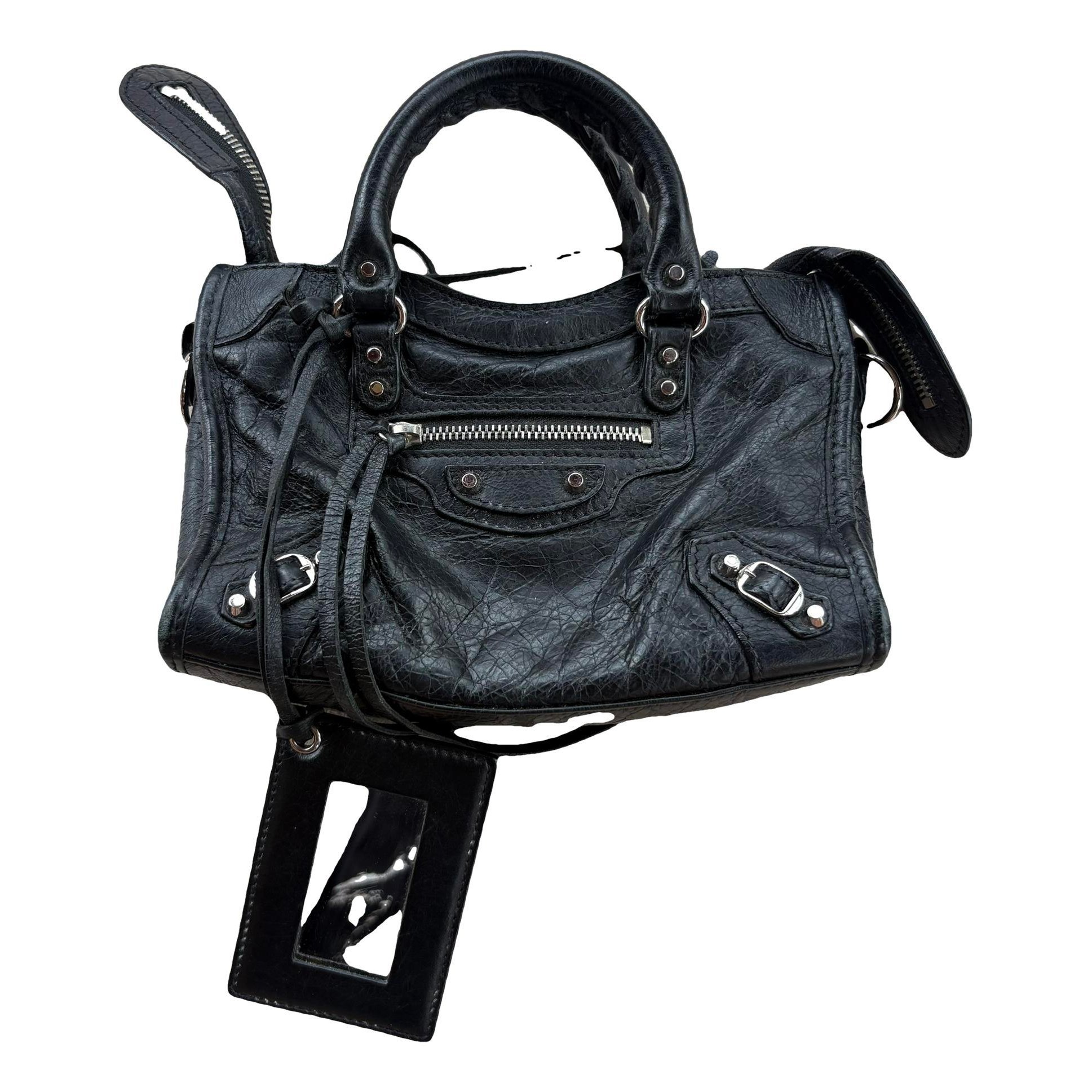City leather handbag