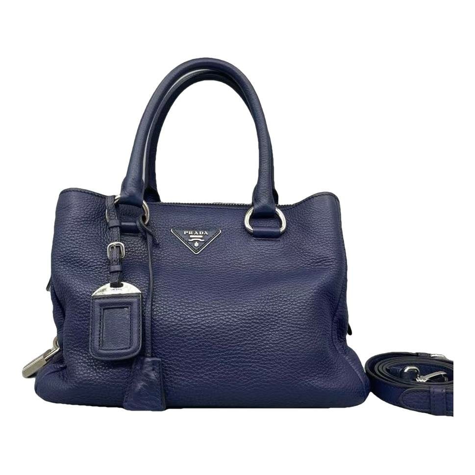 Double leather handbag