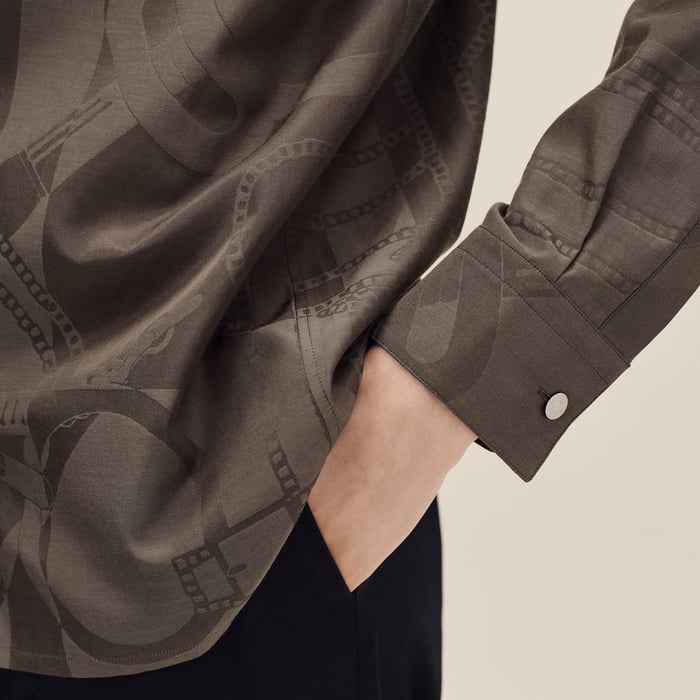Café "Eperon d'Or Jacquard" Straight Cut Shirt