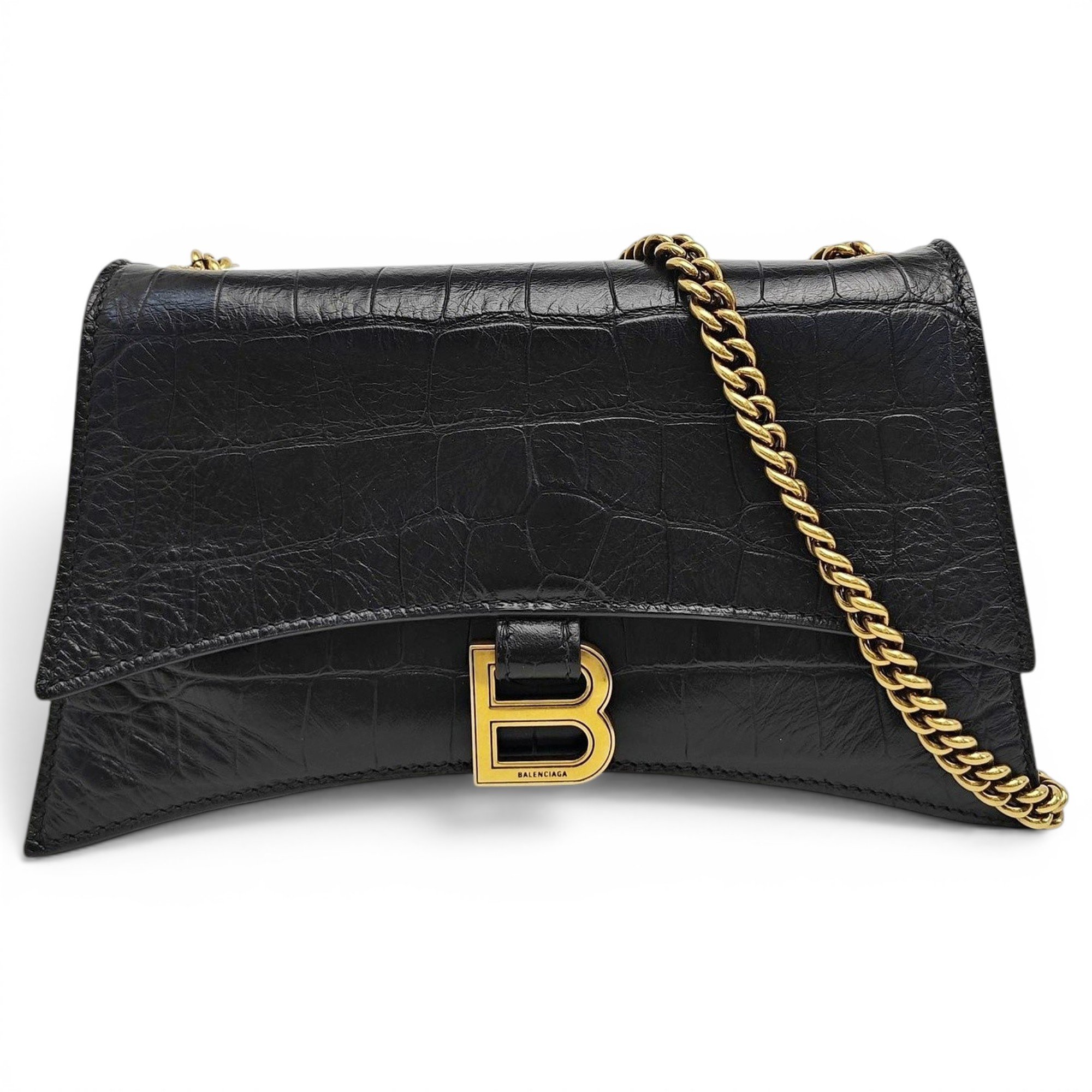 Crush leather handbag