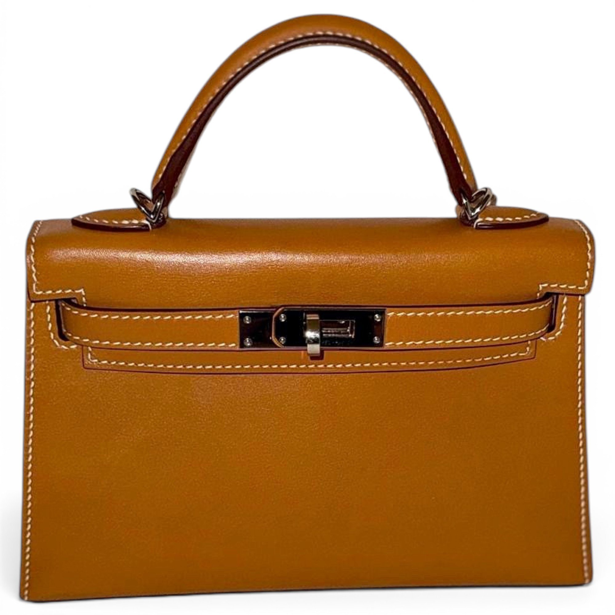 Hermes Kelly Handbag Gold Butler Leather