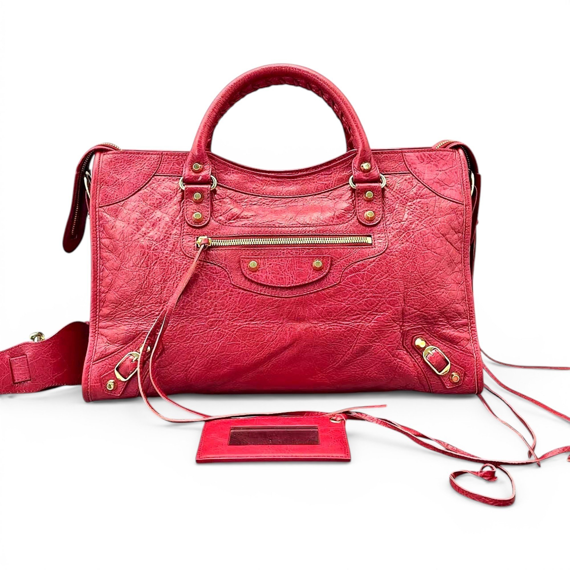 City leather handbag