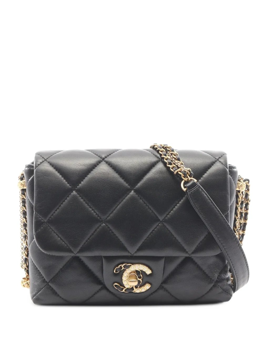 small matelassé flap shoulder bag