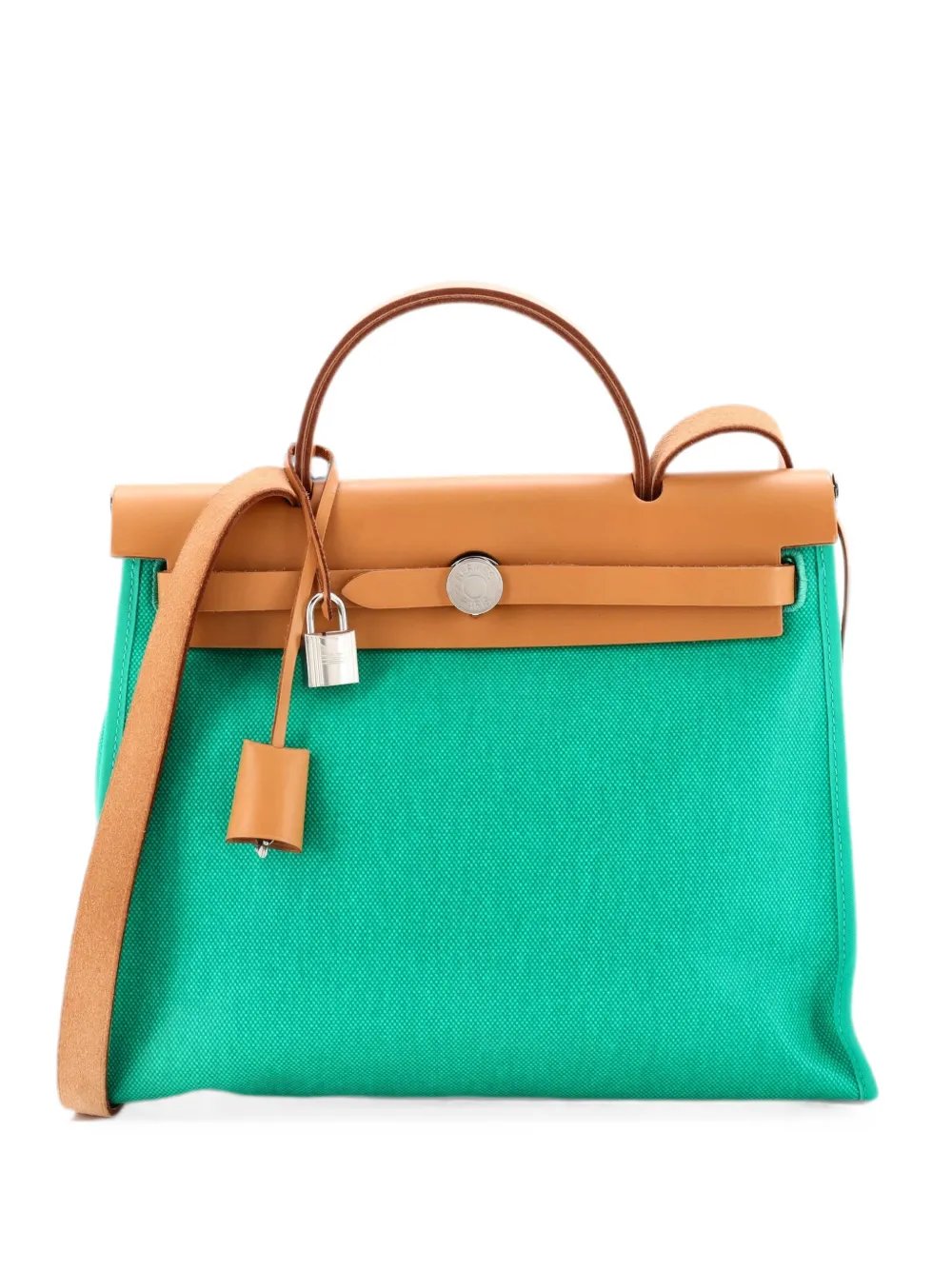 Hermes Herbag Zip Berline Vache Canvas and Leather 31 shoulder bag