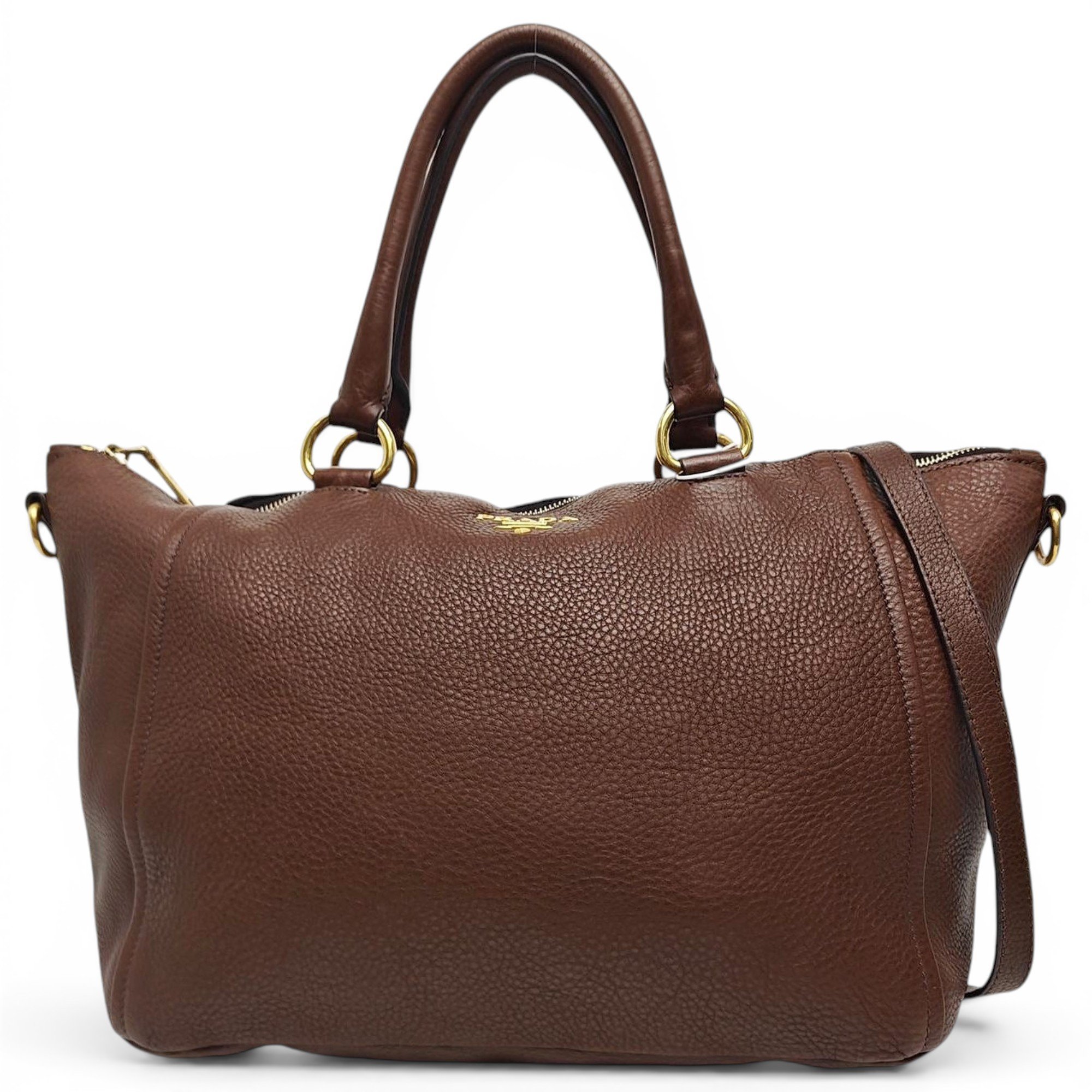 Double leather handbag