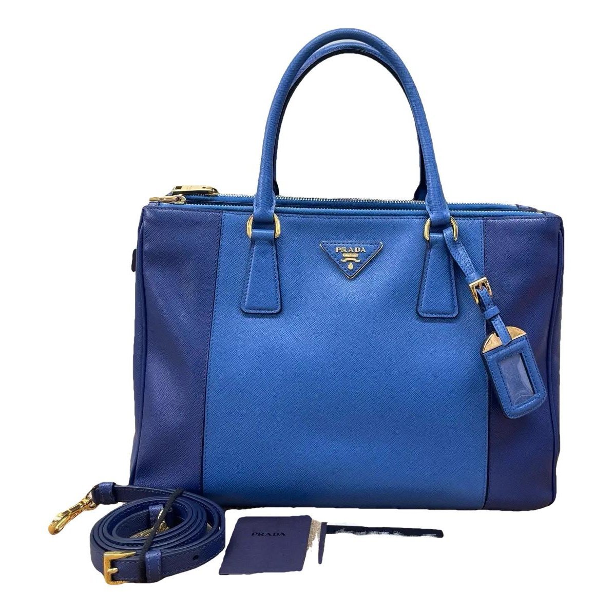 Double leather handbag