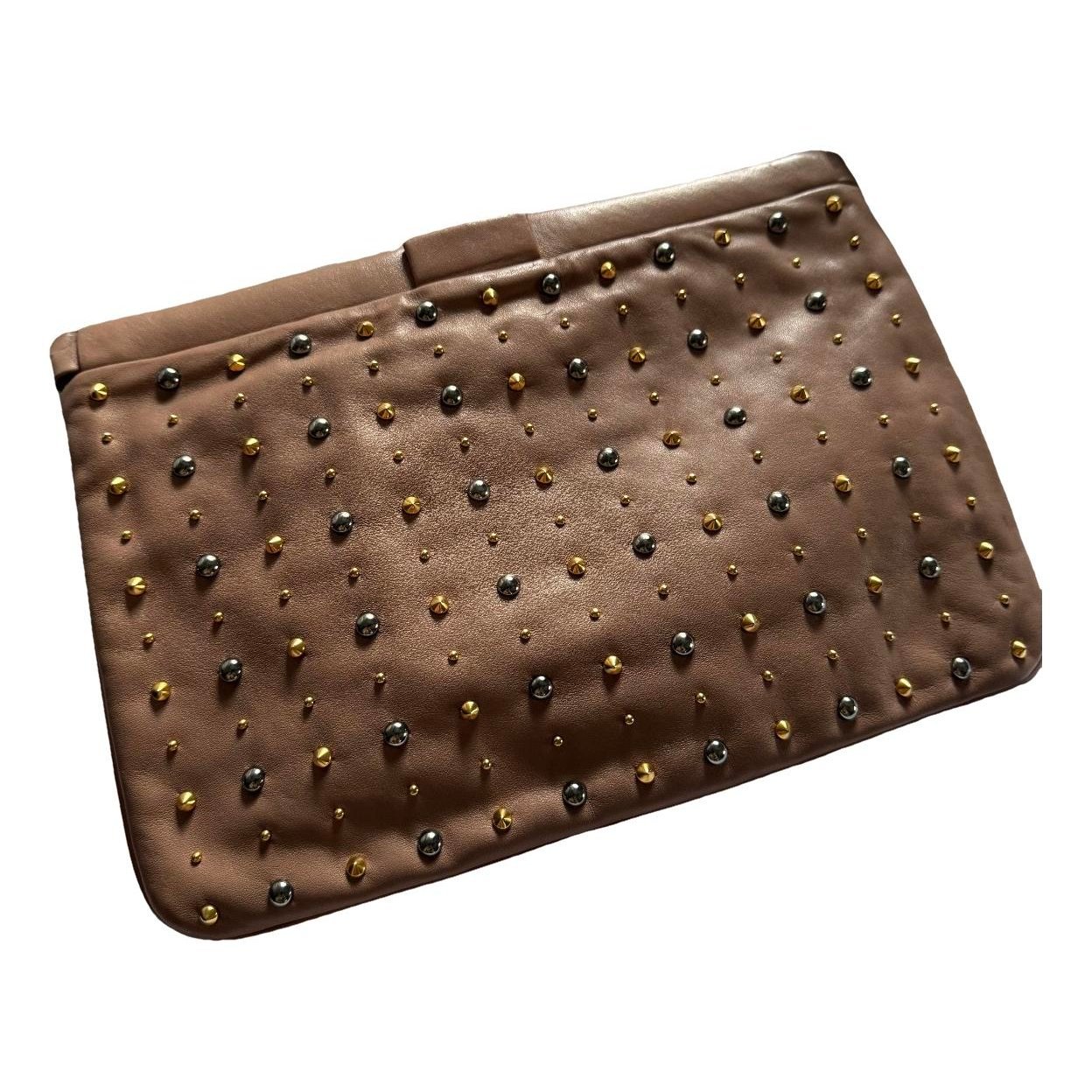Leather clutch bag