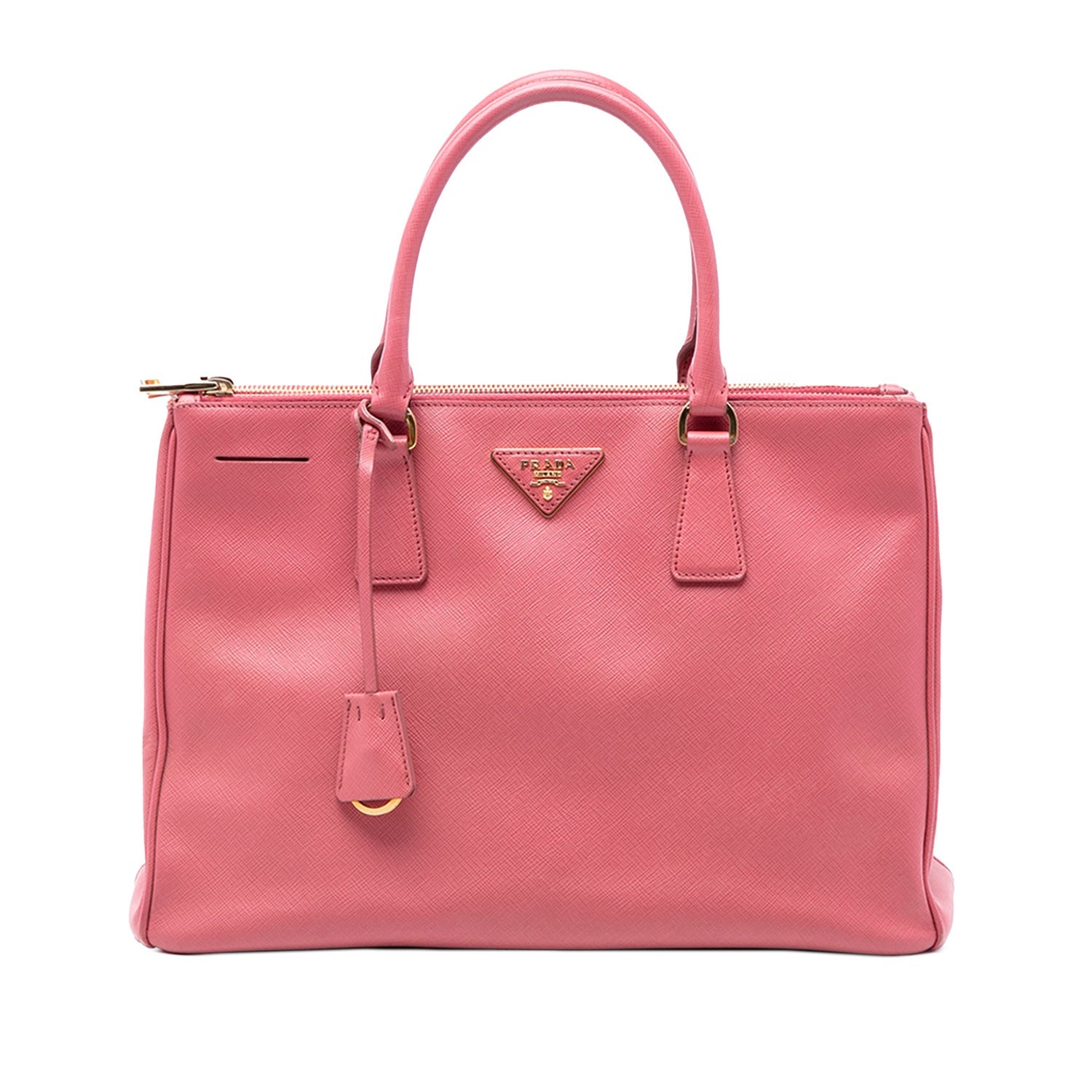 Leather Medium Saffiano Lux Galleria Double Zip Satchel