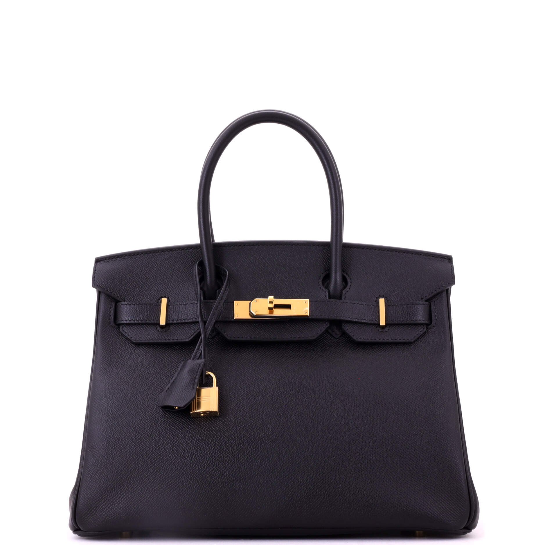 Birkin Handbag Noir Epsom with Gold Hardware 30