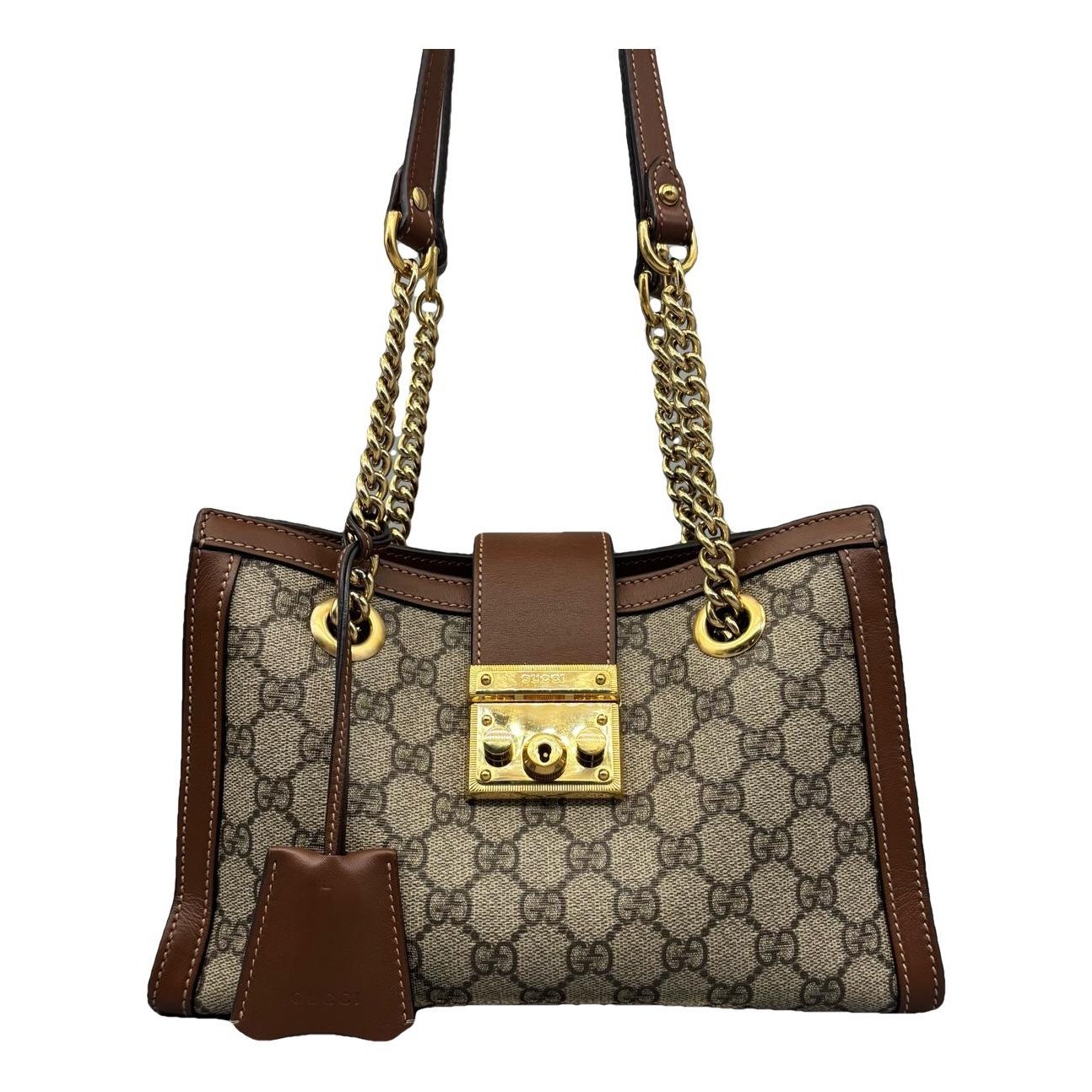 Padlock leather handbag