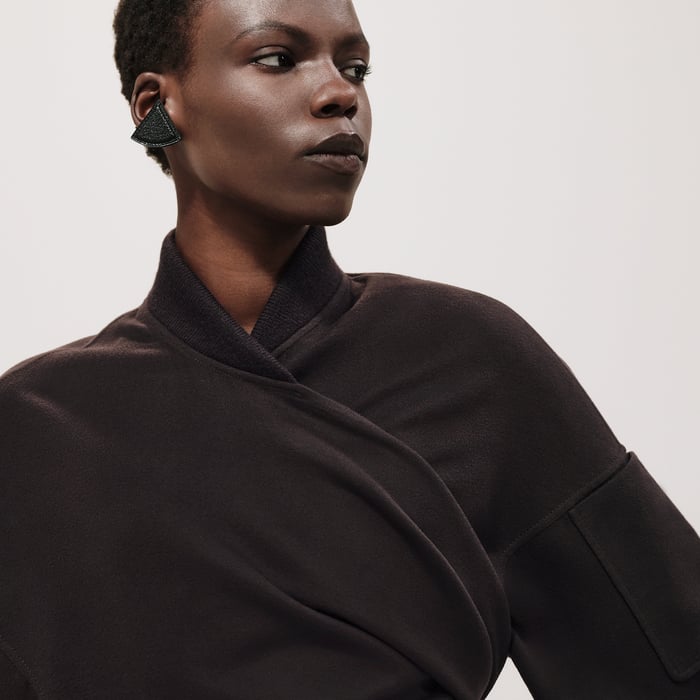 Marron Terre d'Ombre Wrap Jacket