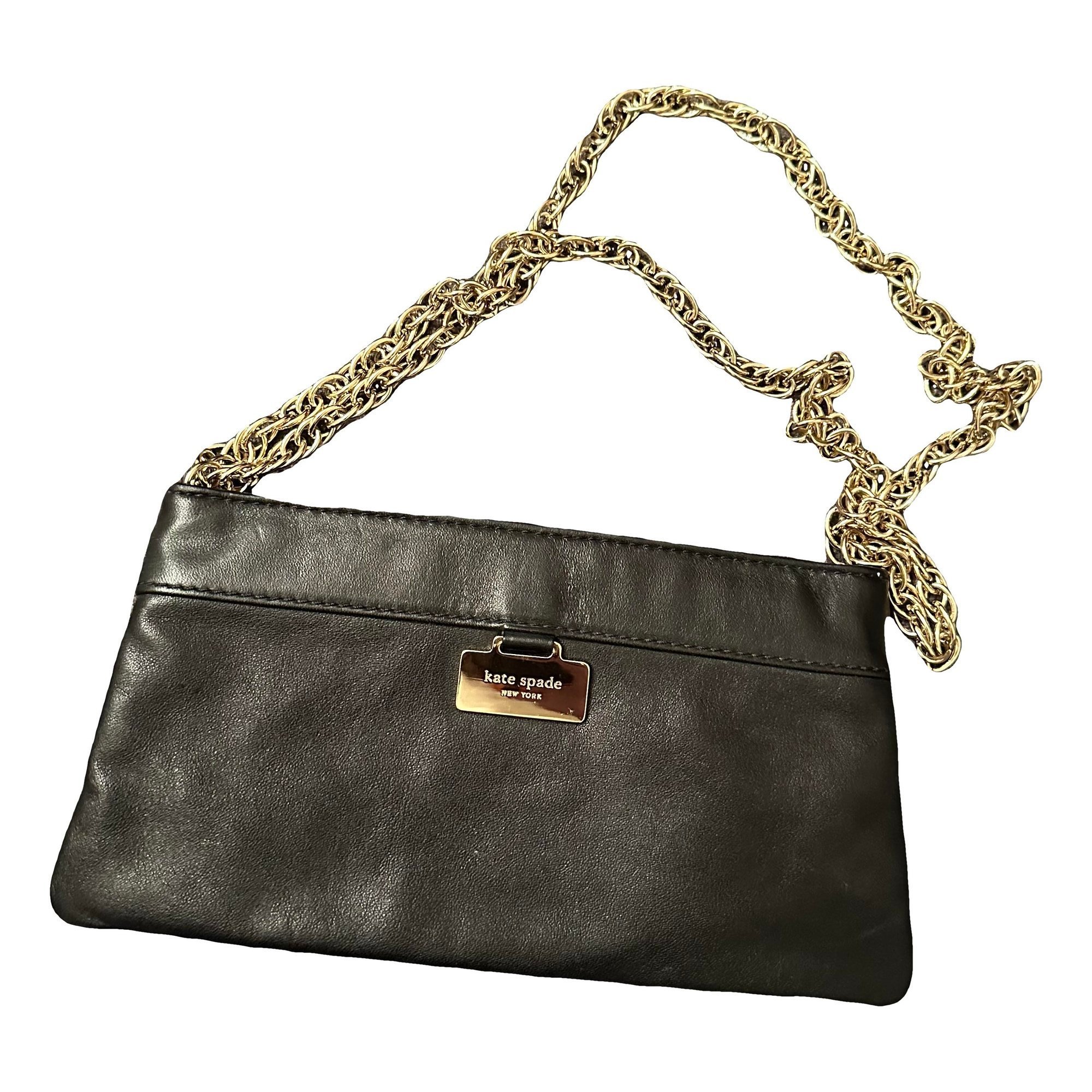 Leather clutch bag