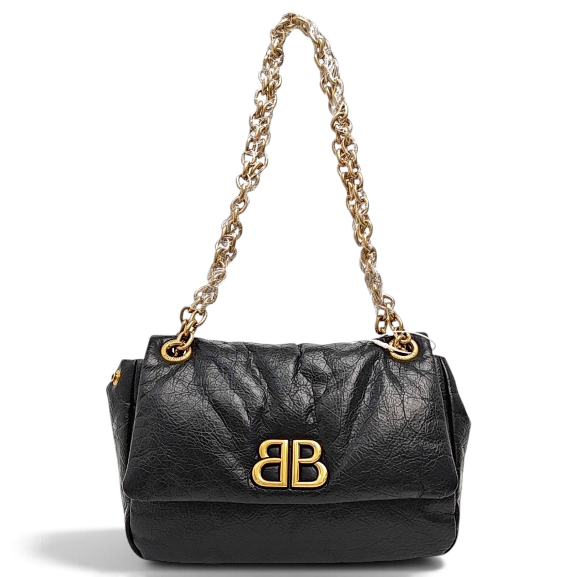 BB chain leather handbag