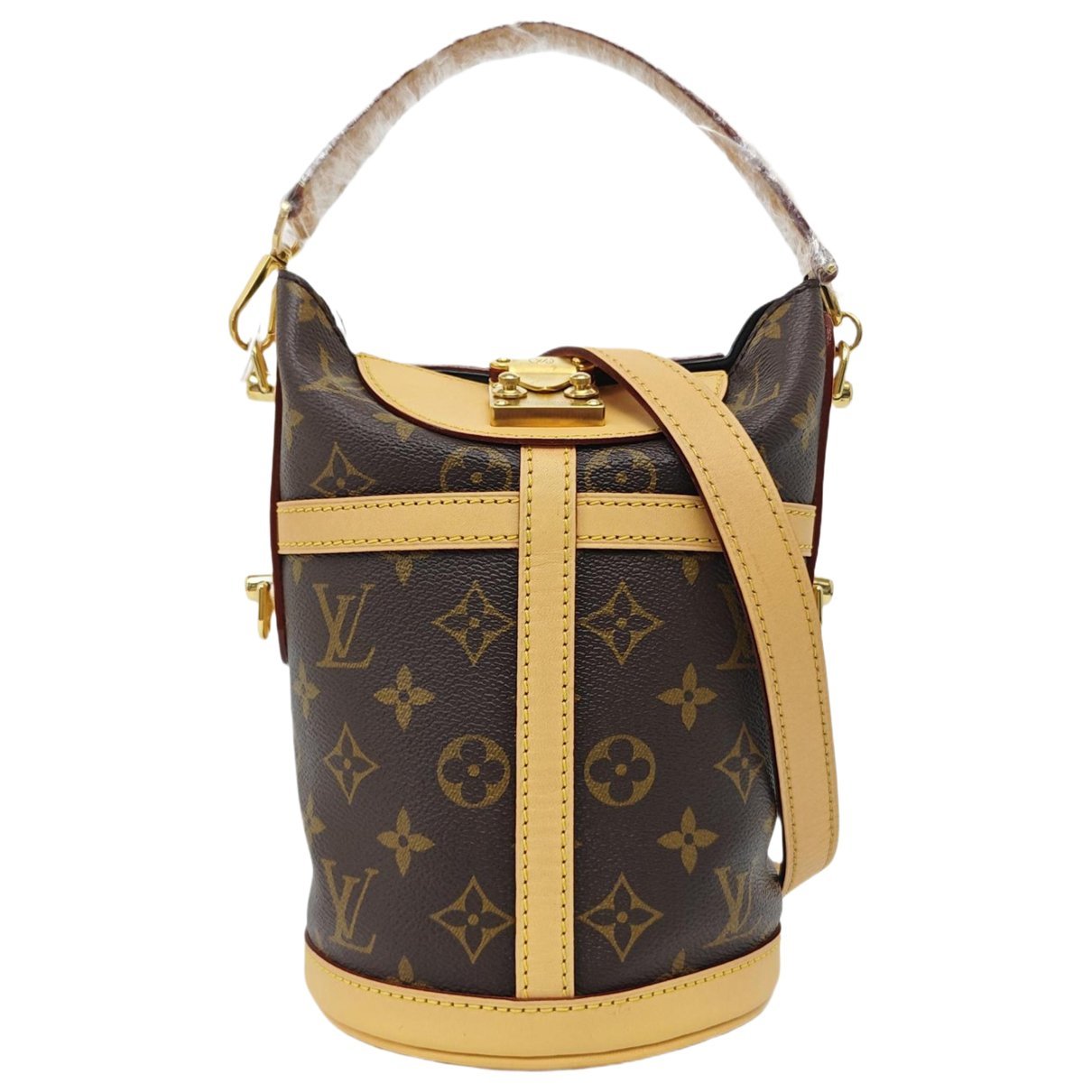 Duffle leather handbag