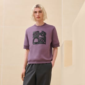 "Metallerie au Carre" t-shirt with leather detail