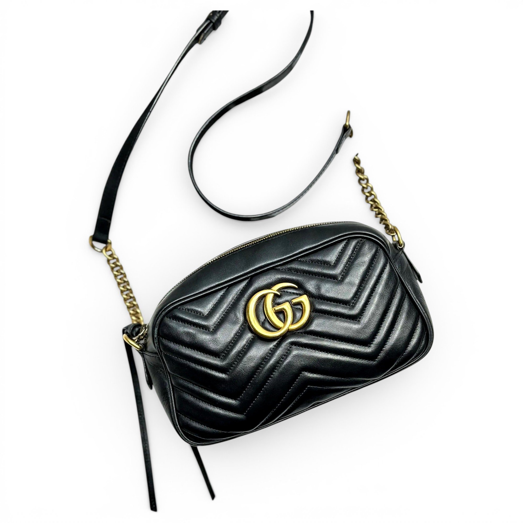 Pearly GG Marmont leather handbag