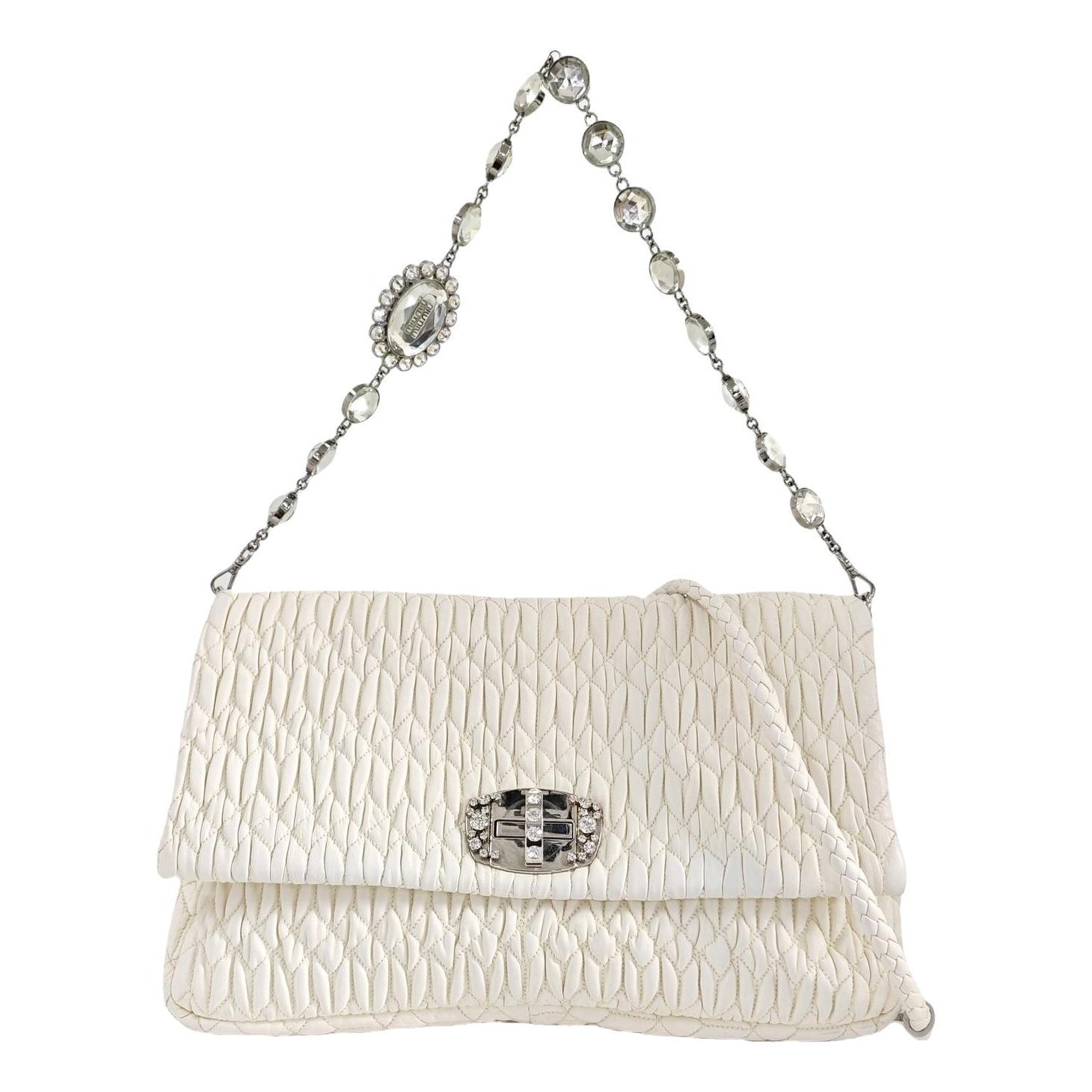 Miu Crystal leather handbag