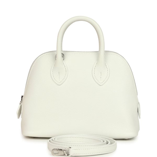 Hermes Hermes 1923 Bolide Mini New White Evercolor Palladium Hardware