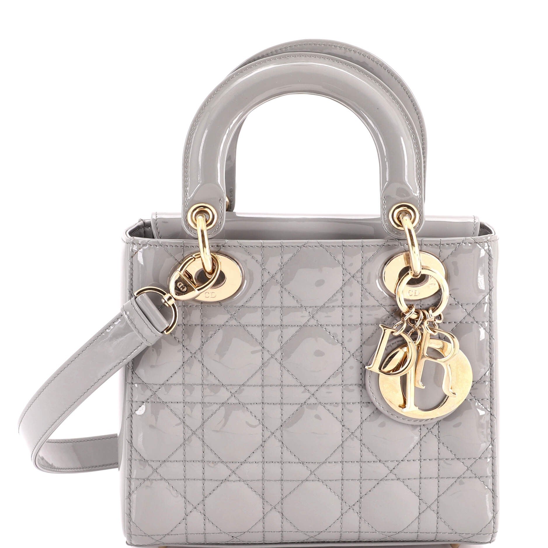 Lady Dior Bag Cannage Quilt Patent Small