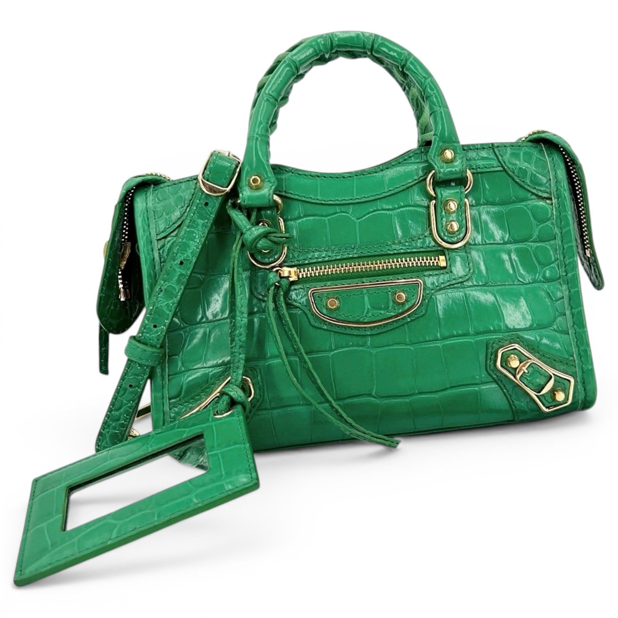 City leather handbag