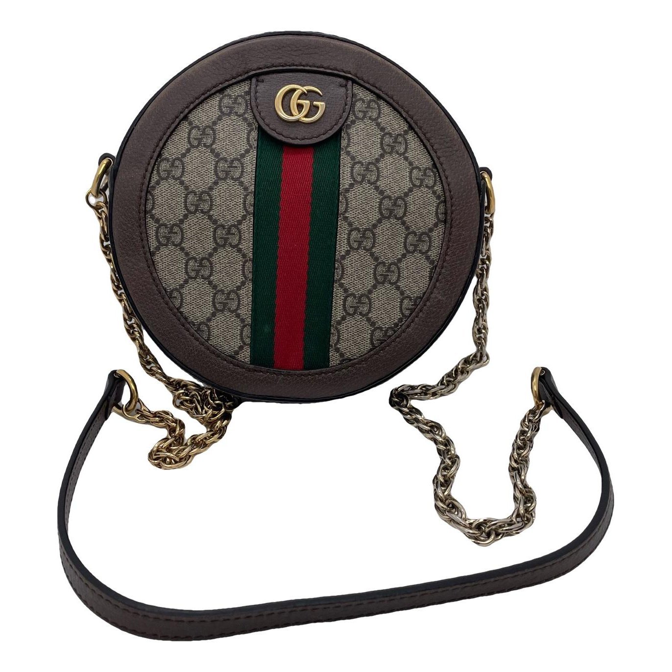 Ophidia Round leather handbag