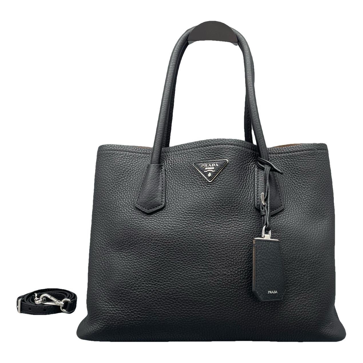 Double leather handbag