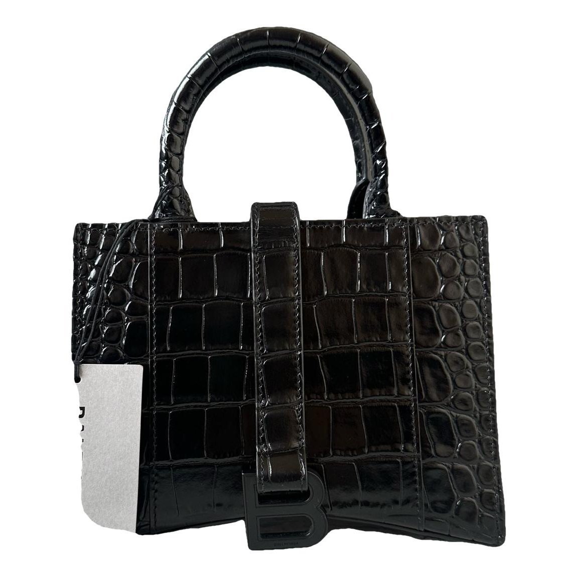 Hourglass leather handbag