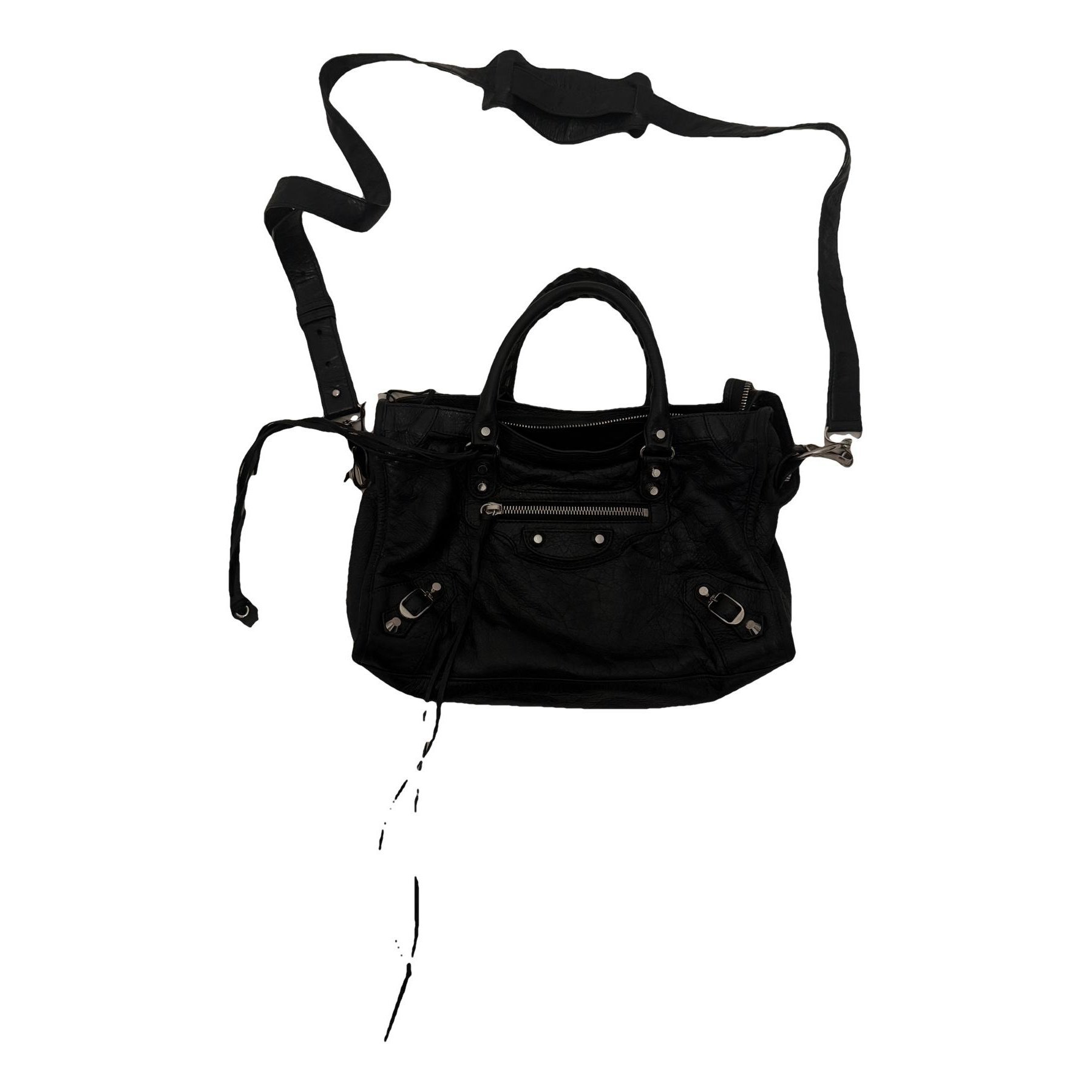 City leather handbag