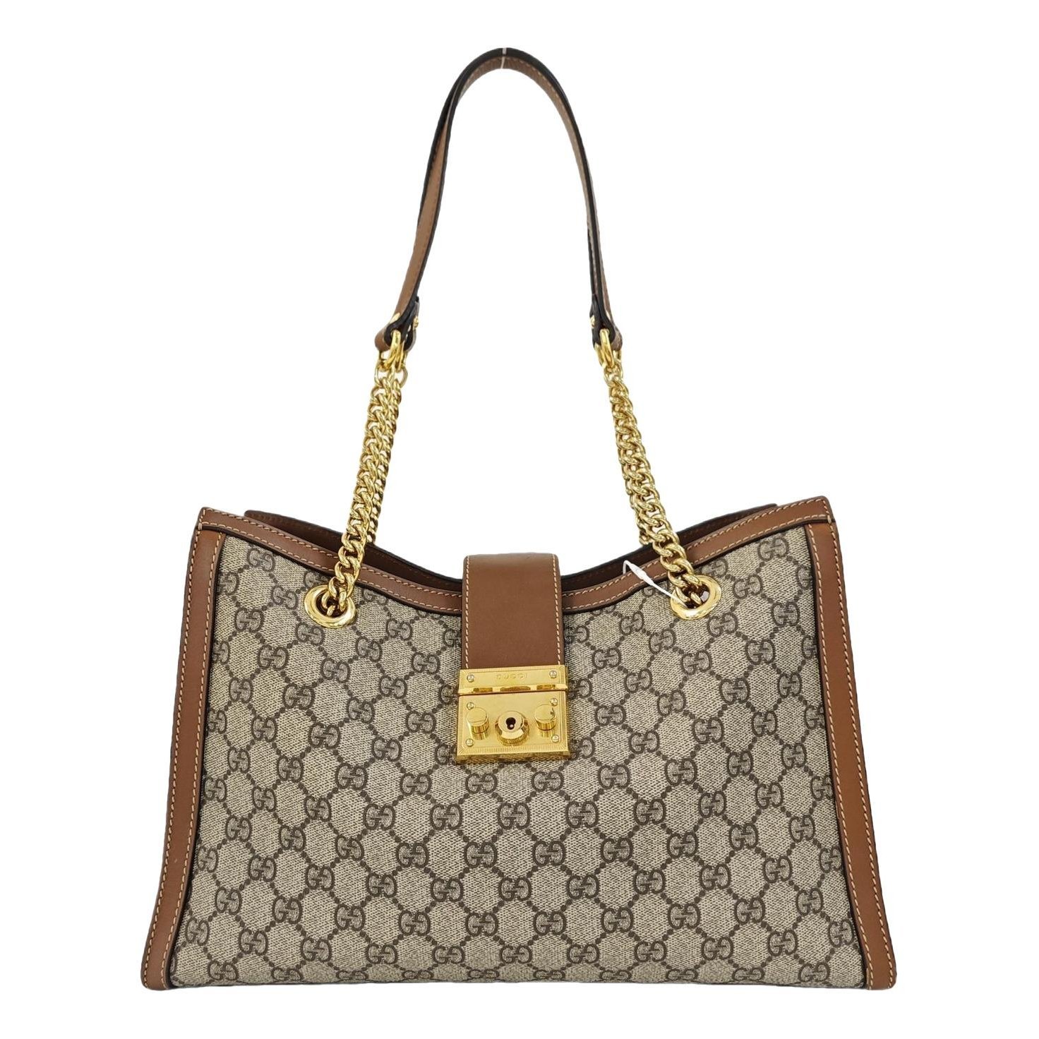 Padlock leather handbag