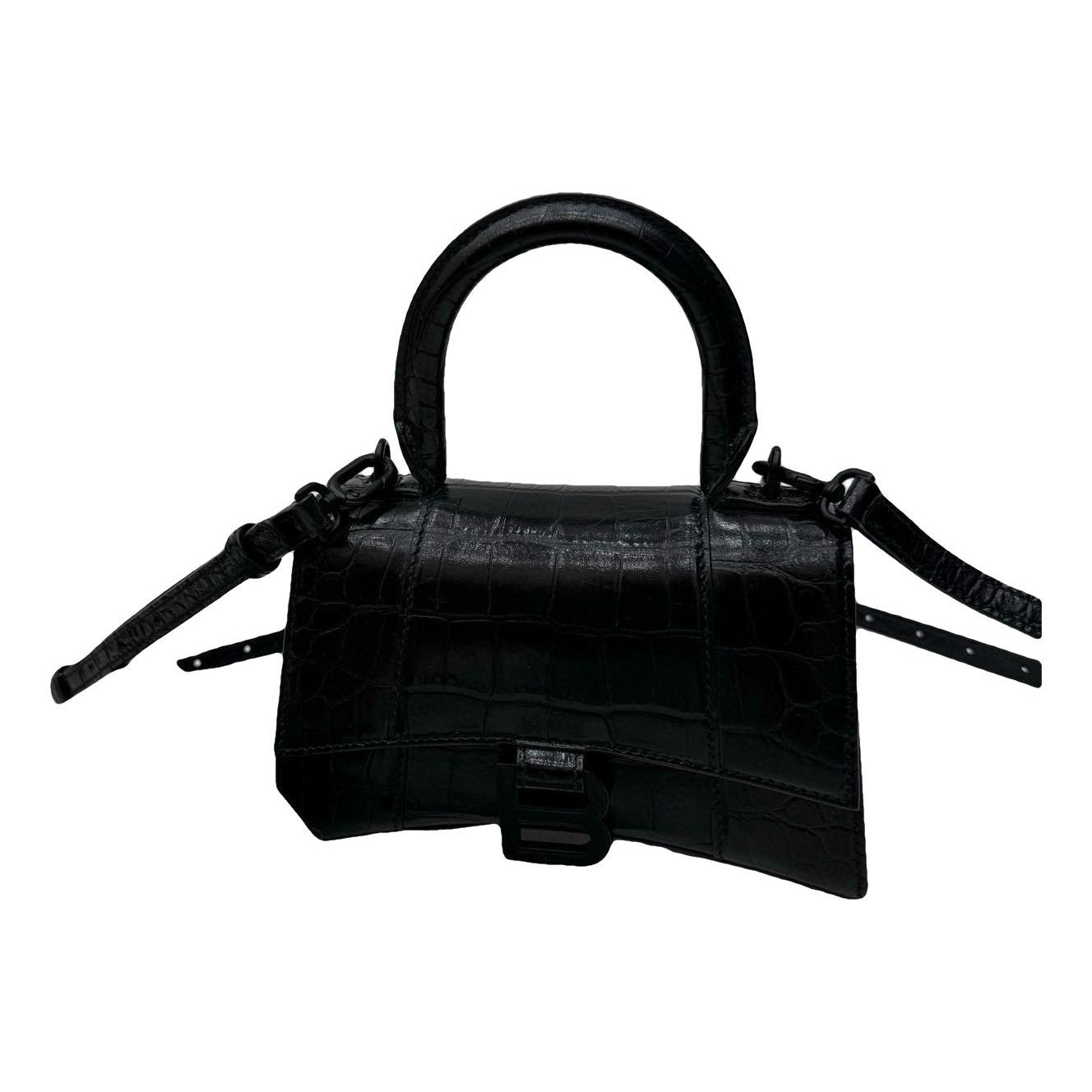 Hourglass leather handbag