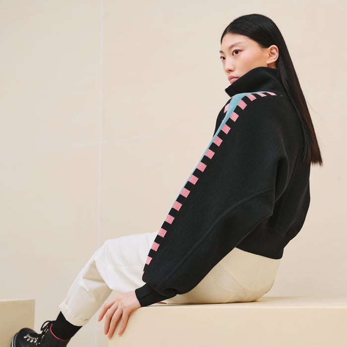 Noir "Lettres Equestres" Long-sleeve Sweater