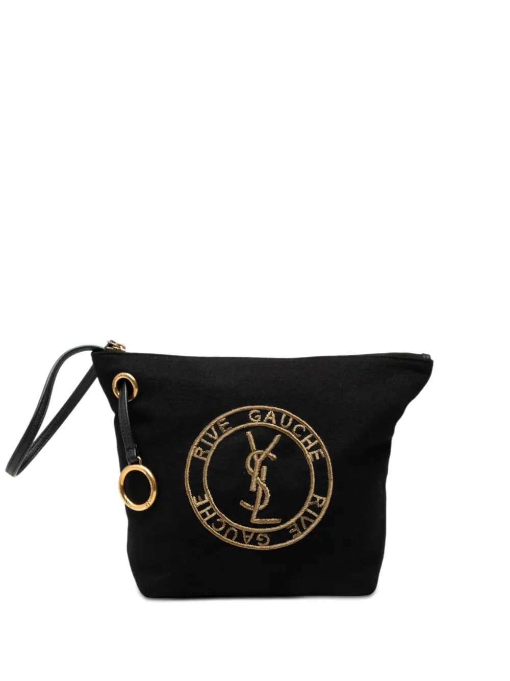 2022 Wool Embroidered Rive Gauche Pouch clutch bag