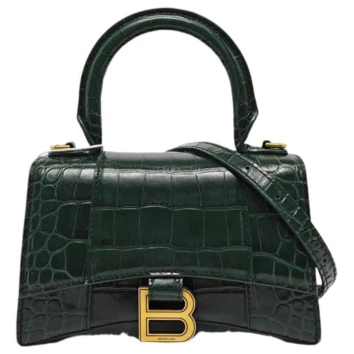 Hourglass leather handbag