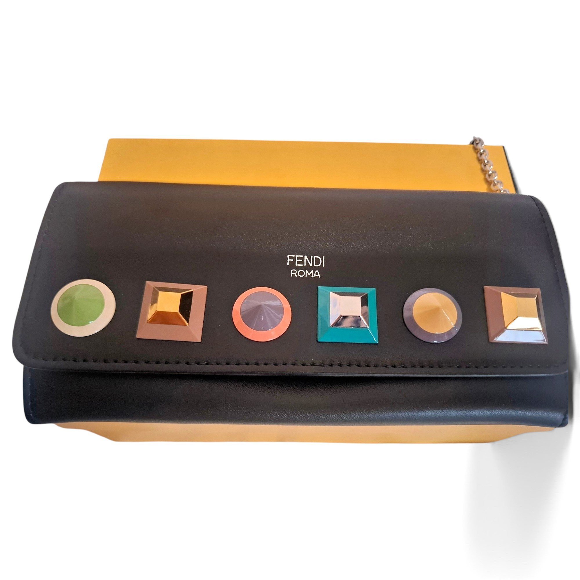 Leather clutch bag