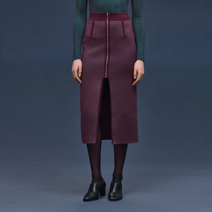 Rouge Bordeaux Mid-length Skirt