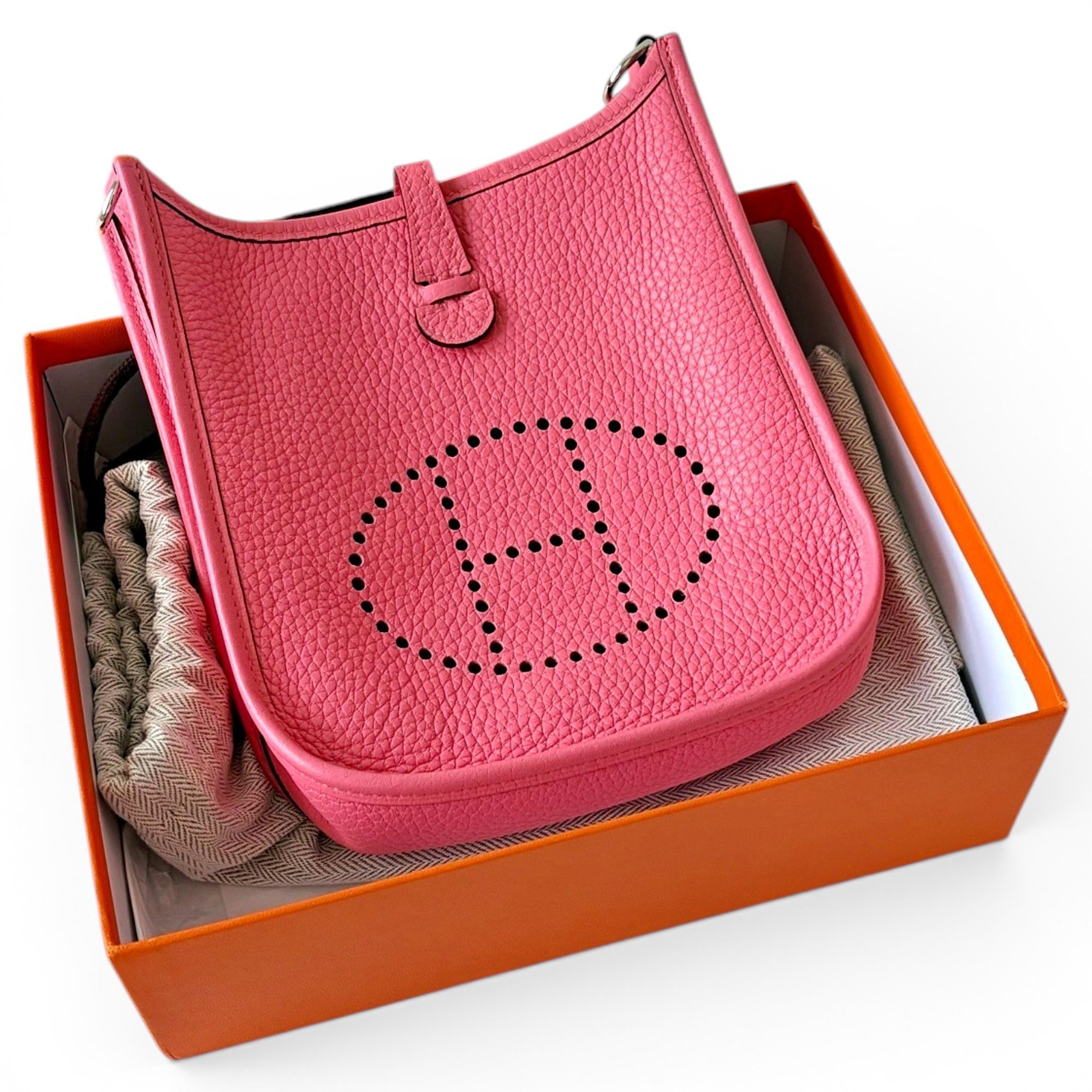 Hermes Evelyne Handbag Rose Azalee