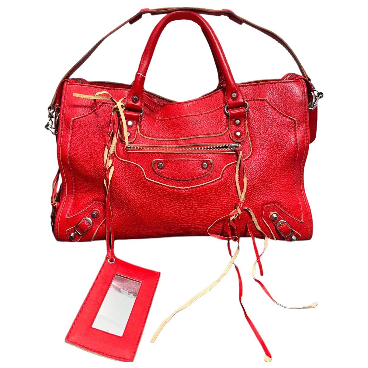 City leather handbag