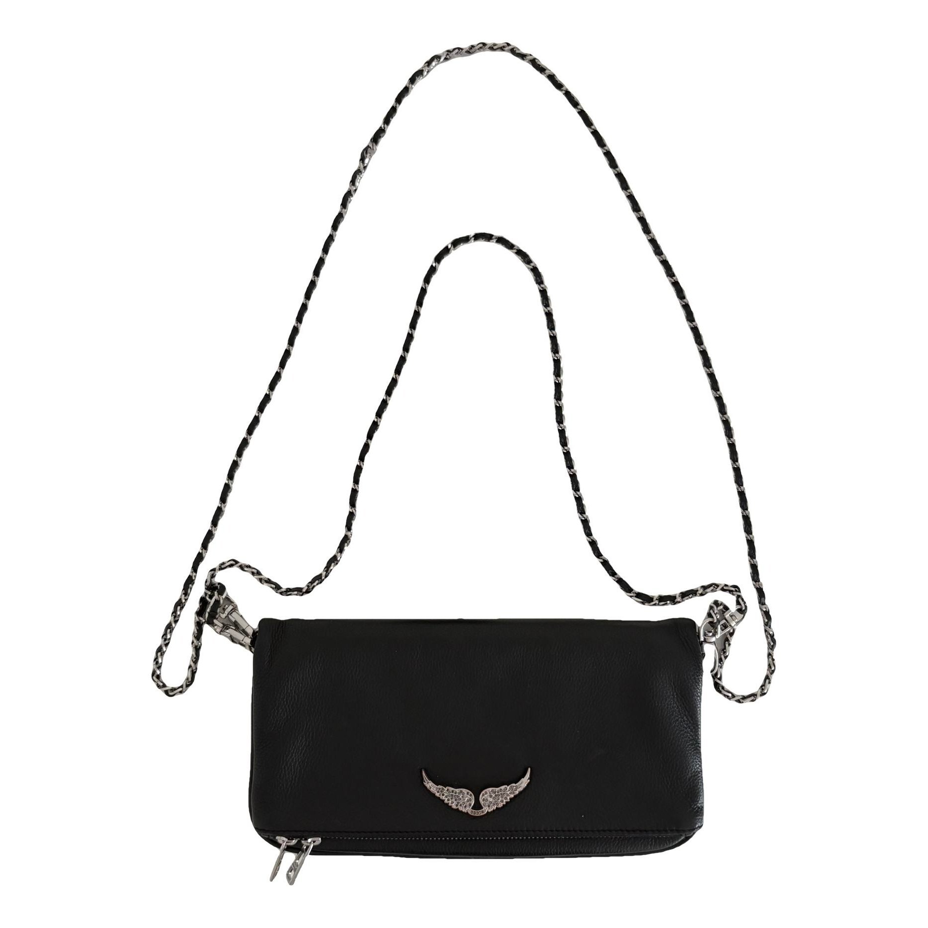 Rock leather clutch bag