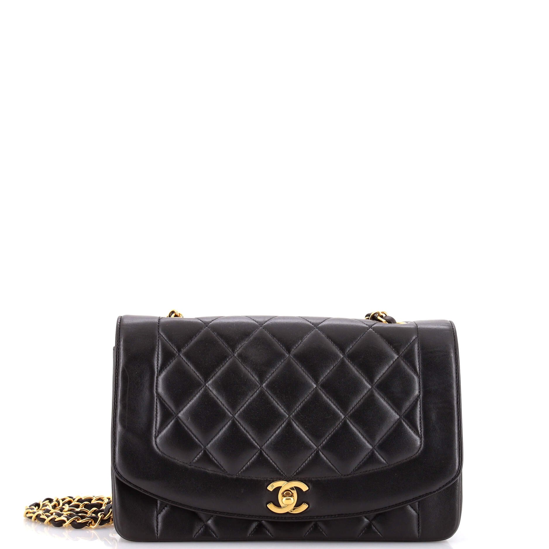 Vintage Diana Flap Bag Quilted Lambskin Medium