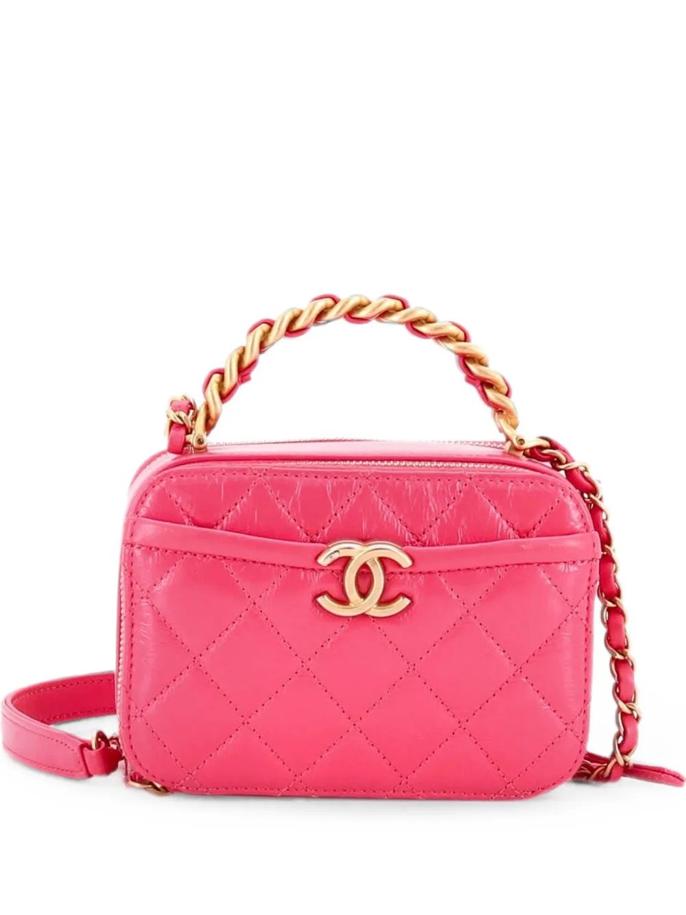 Pick Me Up Logo Handle Vanity Case Quilted Caviar Mini shoulder bag