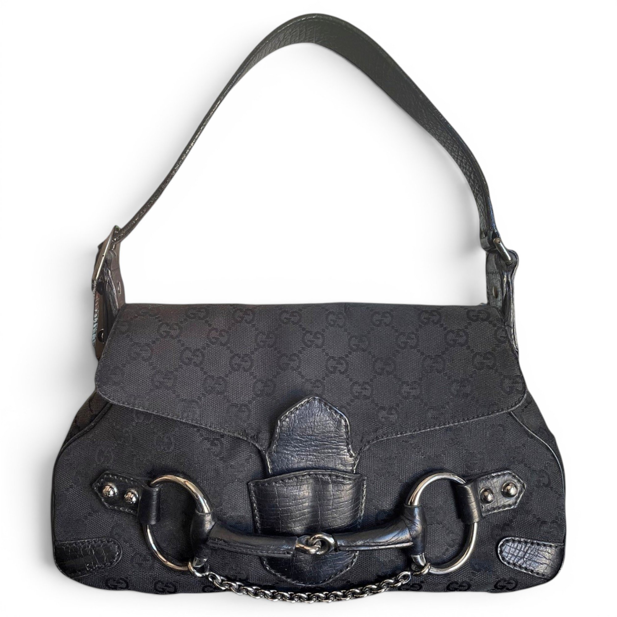 Horsebit Chain cloth handbag
